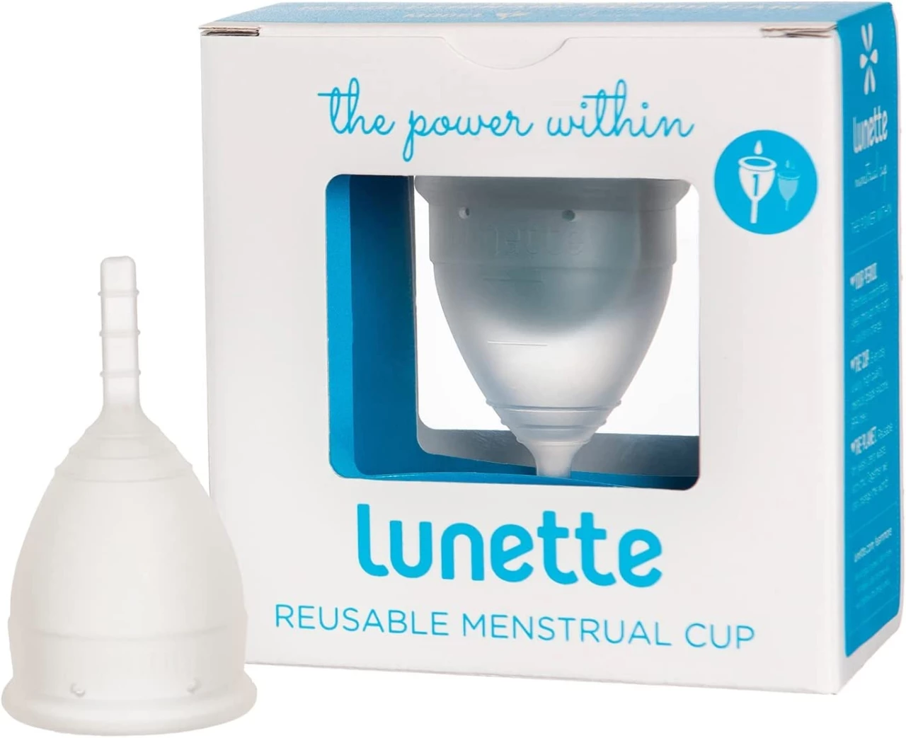 Lunette Copa menstrual reutilizable - Transparente - Modelo 1 para flujo ligero (EN versión)