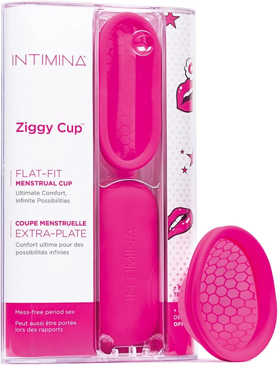 Intimina - Ziggy Cup - Disco Menstrual Ultrafino Reutilizable con Diseño Flat-fit