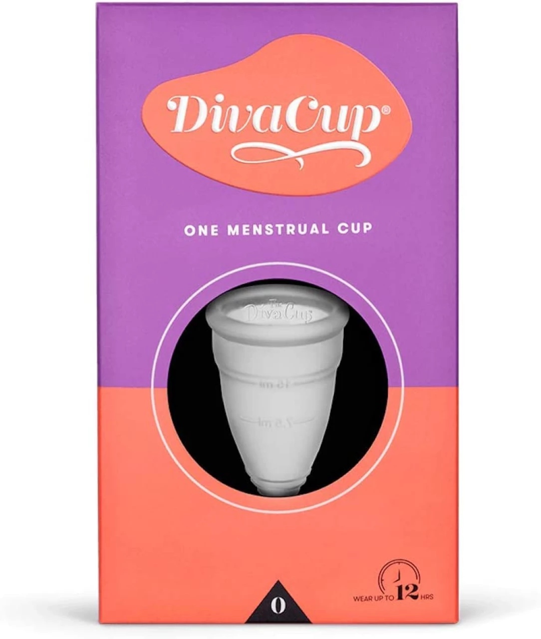 DivaCup Copas Menstruales Modelo 0. 100% Silicona de Grado Médico, Libre de BPA. Alternativa Segura y Sin Fugas a Las Compresas y Tampones