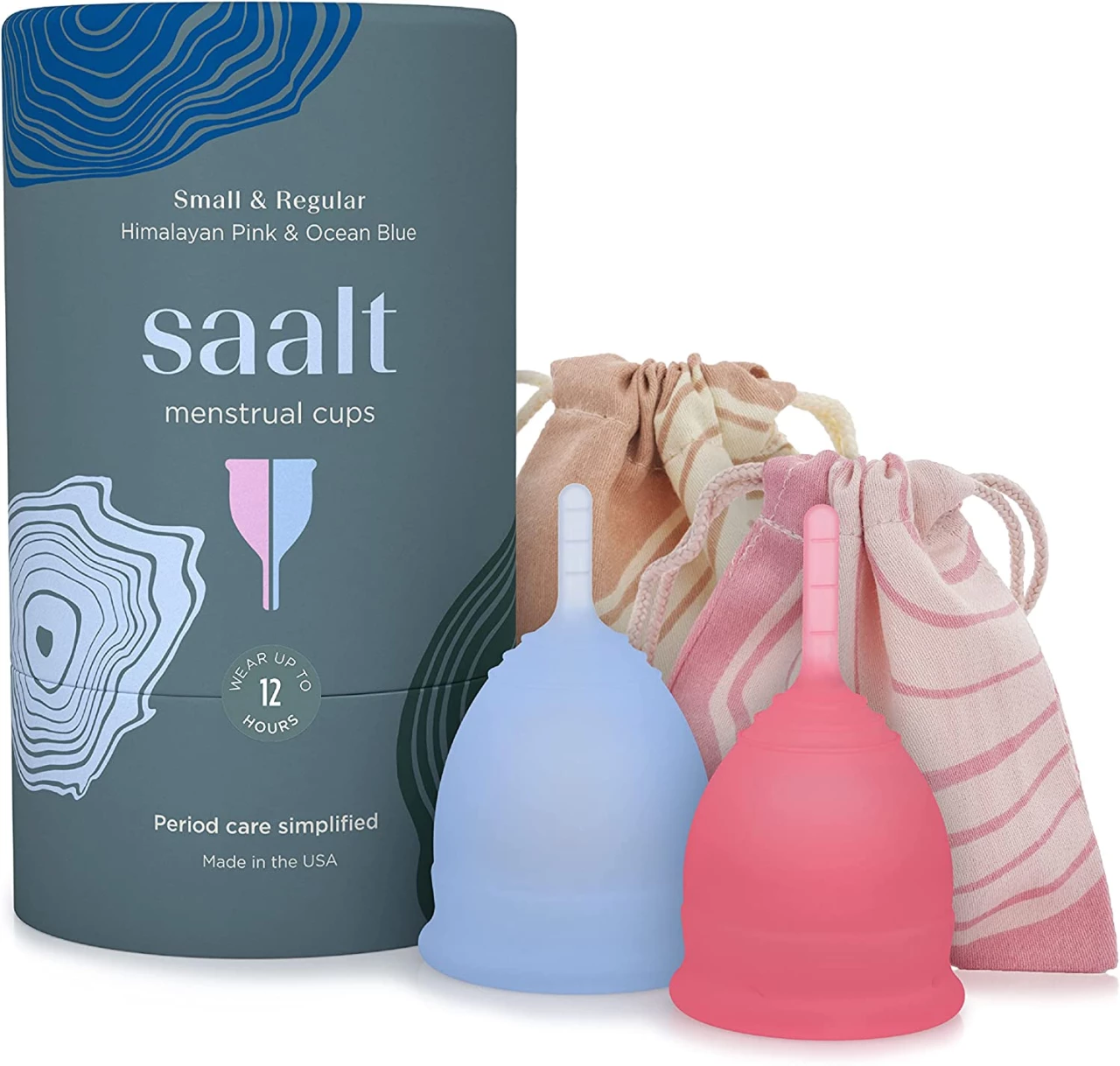 Copa menstrual Saalt en paquete de 2 unidades - La copa más cómoda para el período - Copa n.º 1 - Suave, flexible y reutilizable - Silicona de grado médico - Fabricada en EE. UU.